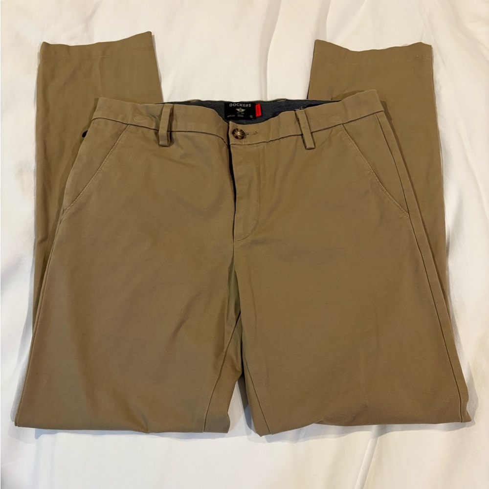 Dockers Tan Chinos Classic Straight-Leg Pants - Picture 1 of 5